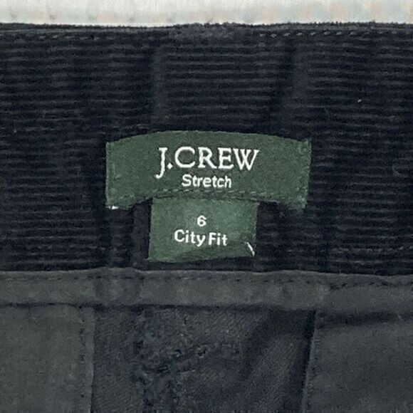 J. Crew Corduroy Pants Womens Size 6 Black Stretch City Fit Cuffed Cropped Jeans - Picture 14 of 14